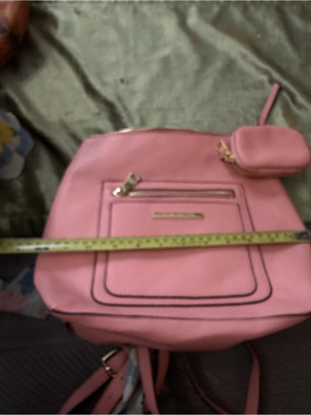 Steve Madden Coral Pink Pebbled Leather Crossbody with Floral Scarf - Picture 11 of 13